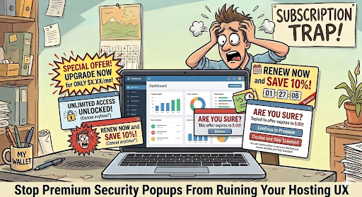 hosting security popups